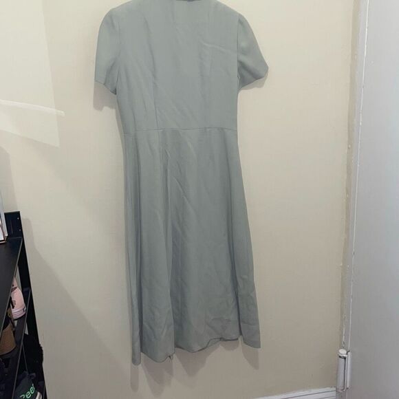 Vintage pin up double breasted button down light green a line dress petites - Picture 5 of 15